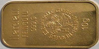 Golden Nugget, 10 troy Ounces, Design side (Blank) Silver Bar (bGNlvnv-001-D)