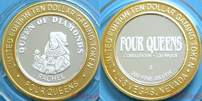 Queen of Diamonds, Rachel, Logo Bold Fonts on Silver Strike (FQlvnv-022)