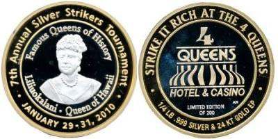 Liliuokalani, Queen Of Hawaii, 7th Annual Silver Strikers Tournament Token (SSTlvnv-010)