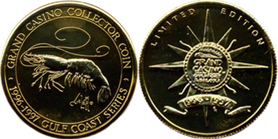 Gulf Shrimp, Brass Token (sGDgpms-003-S3)