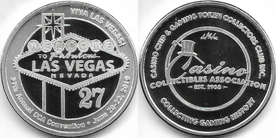 Las Vegas Sign, 27th Annual Convention Silver Token (sCCAlvnv-003-S1)