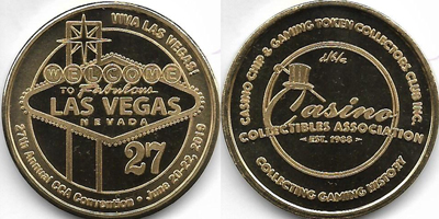 Las Vegas Sign, 27th Annual Convention Brass Token (sCCAlvnv-003-S2)