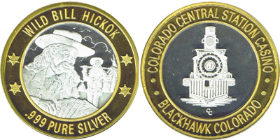 Wild Bill Hickok with Detail, Hat at H,  Slight Frosted Design Side between Men and Rim Strike Image (CCSbhco-042)