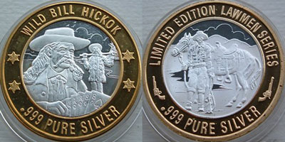 Wild Bill Hickok with detail, Hat at L, Slight Frosted Design Side Strike (GCOvlco-303-V1)