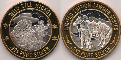 Wild Bill Hickok with detail, CC mint mark, Shiny Design Side below man's right elbow Strike (GCOvlco-311-V1)