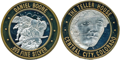 Daniel Boone, Mint Mark Under Chin, Frosted Design Side Strike (THcnco-052)
