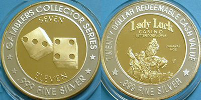 Dice, Seven Eleven, Full Reeded Strike (LLbdia-014)