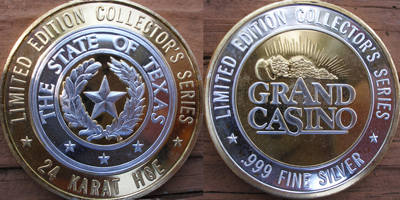 Texas State Seal, Gold rim, Silver center Strike (GDvlms-029-V1)