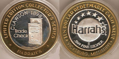 Clawson 1898 Trade Check Strike (HAvbms-007)