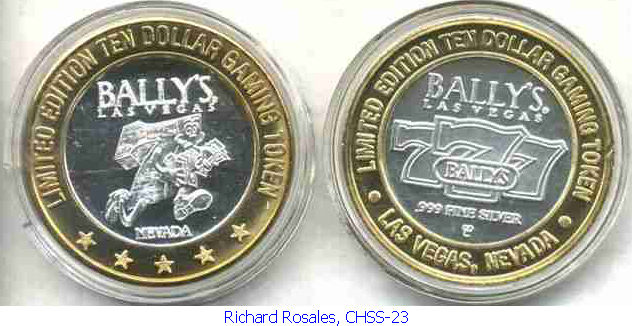"Nevada State Seal" Bally's Las Vegas 1st Strike Minted For Bally's 