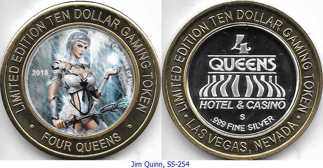 Selene Goddess of the Moon FOUR QUEENS Limited Edition $10 Gaming Token