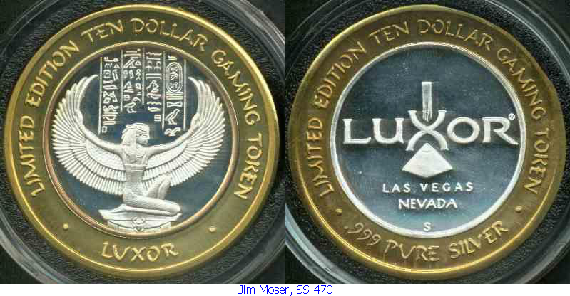 .999 $10 Silver Strike • Luxor Casino•Vegas• Sphinx • Year 2000 • Egyptian Round