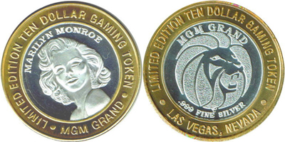 Marilyn Monroe, Rotated Die 25 degrees desing side left, no copyrite Strike (MGlvnv-003-V6)