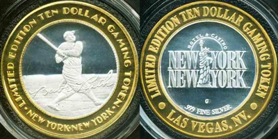 Babe Ruth Batting with Signature Strike (NYlvnv-017)