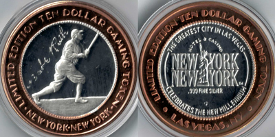 Babe Ruth Running with Bat Signature, Millennium, Copper Rim Strike (NYlvnv-032-V1)