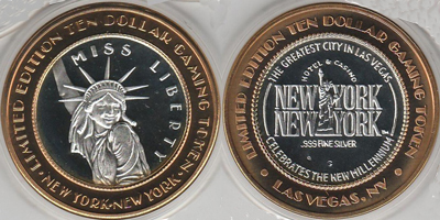 Miss Liberty, Millennium, Copper Rim Strike (NYlvnv-037-V1)