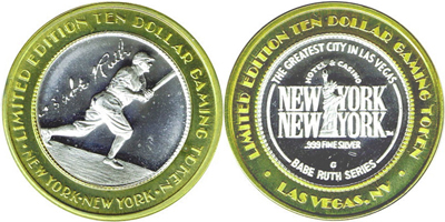 Babe Ruth Running with Signature, Babe Ruth Series, rotated 20 degrees right, design side Strike (NYlvnv-060-V1)