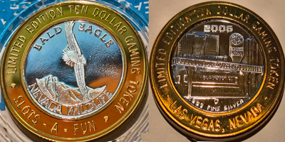 Bald Eagle, Nevada Wildlife, Partial Die Crack Logo Side Strike Image (SFlvnv-050-V1)