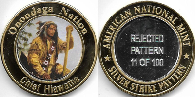 Onondaga Nation, Chief Hiawatha , Pattern Token (tMGNvlxx-001)