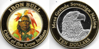 Iron Bull, Chief of the Crow Indians Token (tMGNvlxx-009)