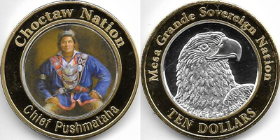 Choctaw Nation, Chief Pushmataha Token (tMGNvlxx-016)