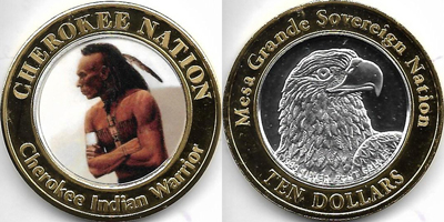 Cherokee Nation, Cherokee Indian Warrior Token (tMGNvlxx-023)