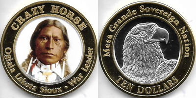 Crazy Horse, Oglala Lakota Sioux - War Leader Token (tMGNvlxx-025)