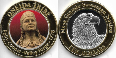 Oneida Tribe, Polly Cooper - Valley Forge - 1778 Token (tMGNvlxx-030)