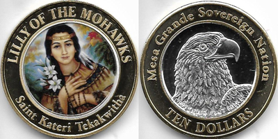 Lilly of the Mohawks, Saint Kateri Tekakwitha Token (tMGNvlxx-033)