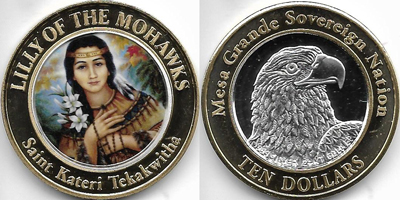 Lilly of the Mohawks, Saint Kateri Tekakwitha Token (tMGNvlxx-033)