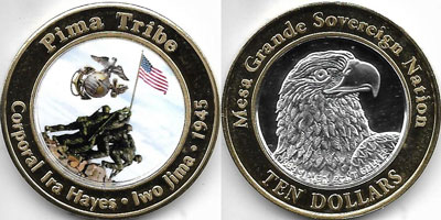 Pima Tribe, Corporal Ira Hayes - Iwo Jima - 1945 Token (tMGNvlxx-035)