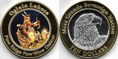 Oglala Lakota, Pine Ridge Pow Wow Dancer Token (tMGNvlxx-036)