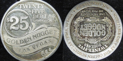 $25 Gaming Token Golden Nugget LV Token (tGNlvnv-002)