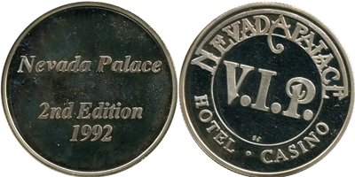 Nevada Palace, 2nd Edition 1992, Rotated Die Token (tNPlvnv-002-V1)
