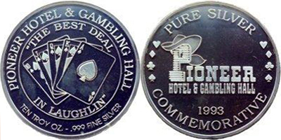 Royal Flush, The Best Deal in Laughlin, 10 troy oz Round Token (tPRlanv-003)