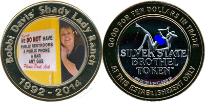 Bobbie Davis' Shady Lady Ranch Brothel Token (tSSBvlnv-030)