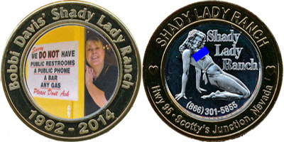 Bobbie Davis' Shady Lady Ranch Brothel Token (tSSBvlnv-031)
